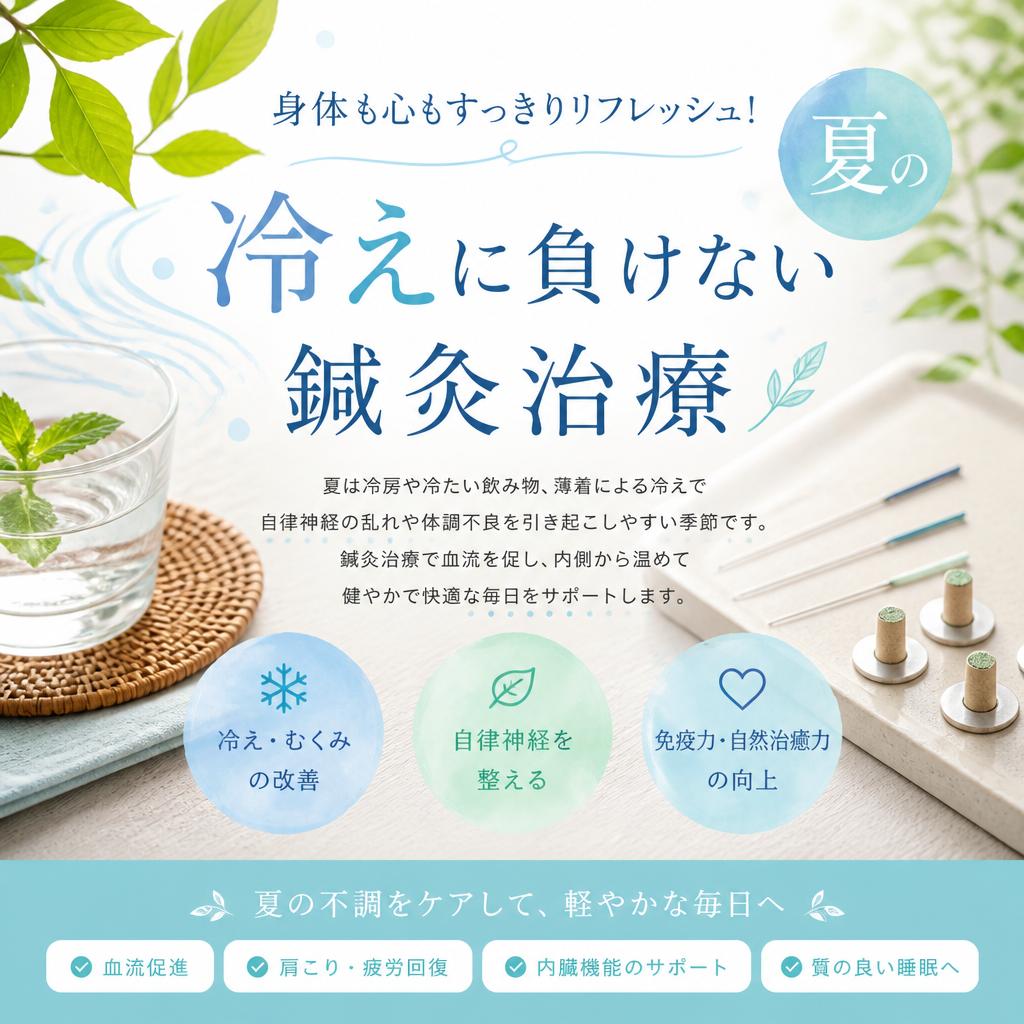 身体も心もすっきりリフレッシュ！夏の冷えに負けない鍼灸治療